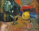 227 Still life with wine glass 44.5x38 SA Strauss