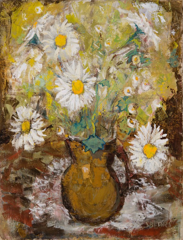 72 Brown vase with daisies 62x47 Libertas