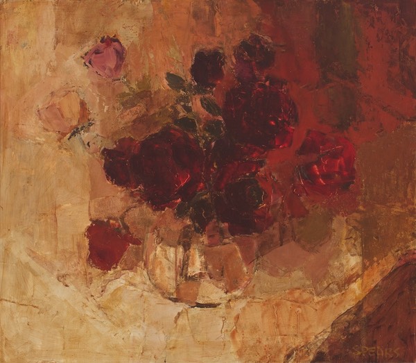 305 Dark red roses 52x60 Ruth Allen  SA BFC0098